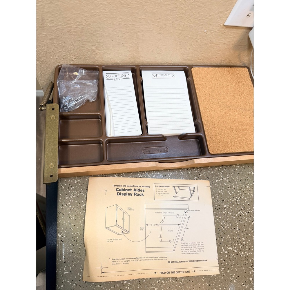 Amerock CabinetAides Under Cabinet Message Center C-8611 Vintage New In Box - Picture 4 of 6